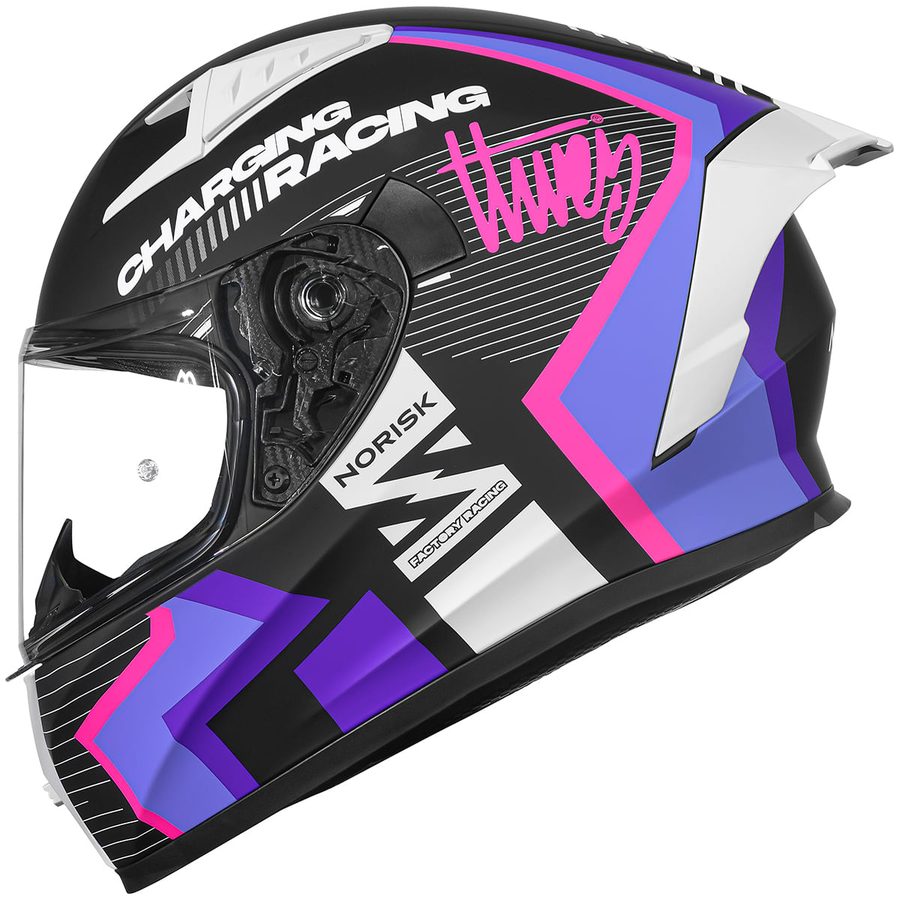 Capacete Norisk Flow Vizion Preto/Roxo/Rosa