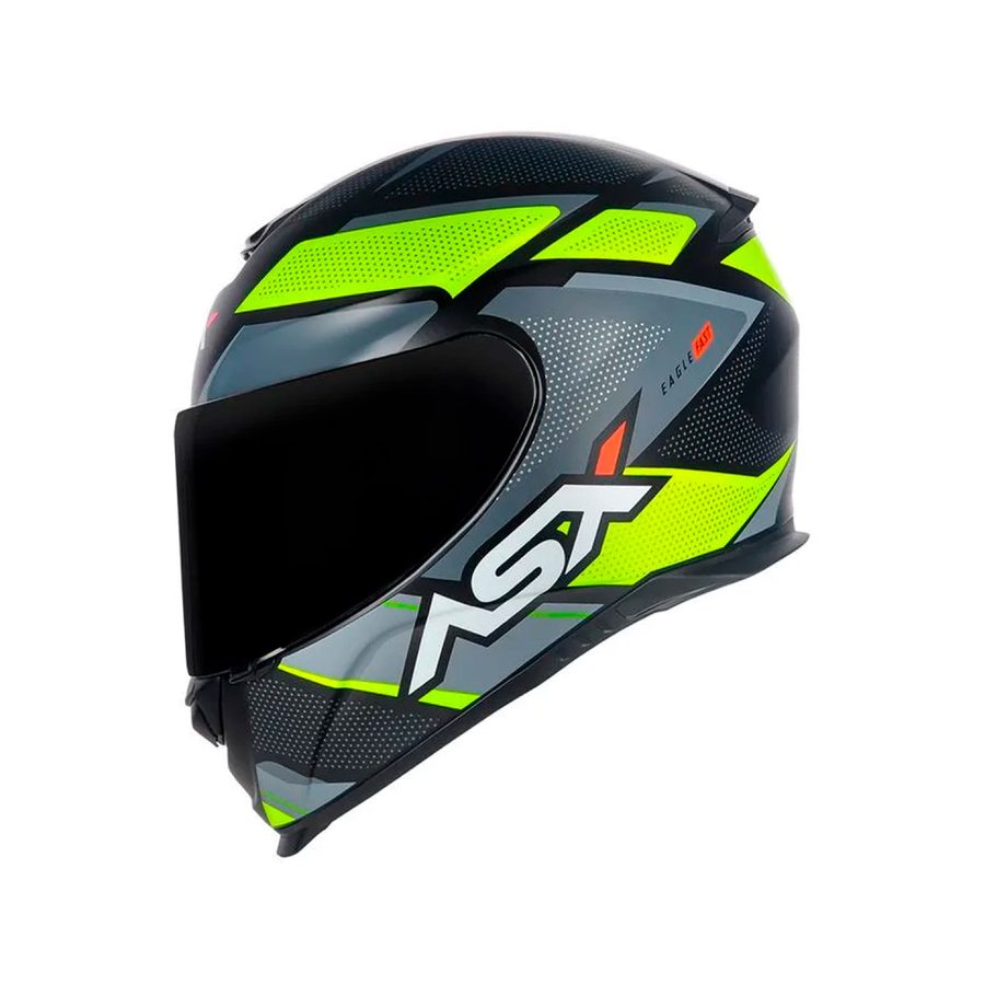 Capacete ASX Eagle Fast - Cinza/Preto/Amarelo