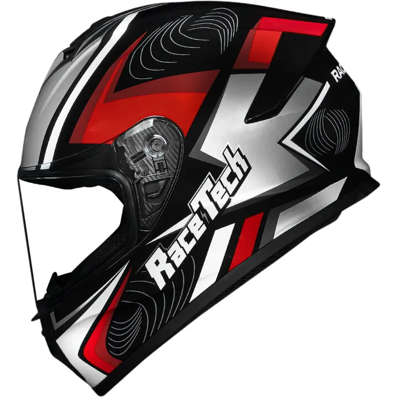 Capacete Race Tech Hit Draw - Preto/Prata