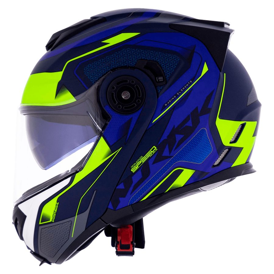 Capacete Norisk FF345 Speedmax Fosco Articulado/Robocop - Azul/Amarelo