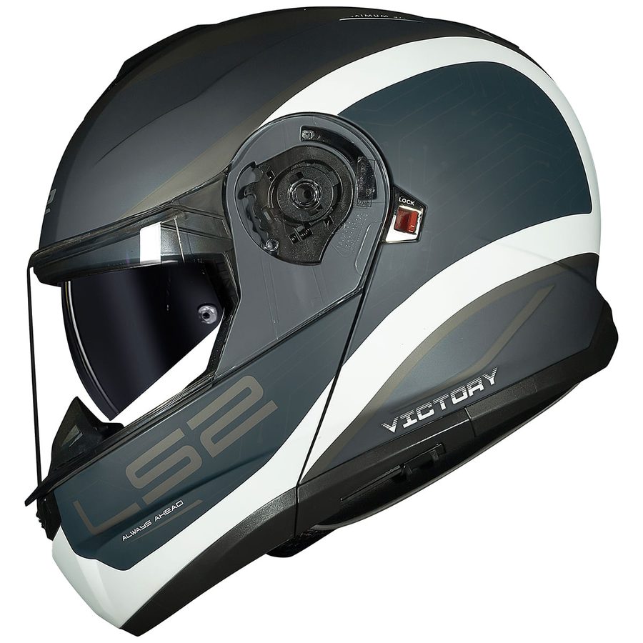 Capacete LS2 FF908 Stobe 2 Articulado/Robocop - Cinza/Branco