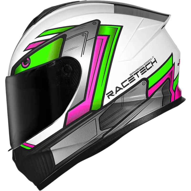 Capacete Race Tech Hit Android - Branco/Verde