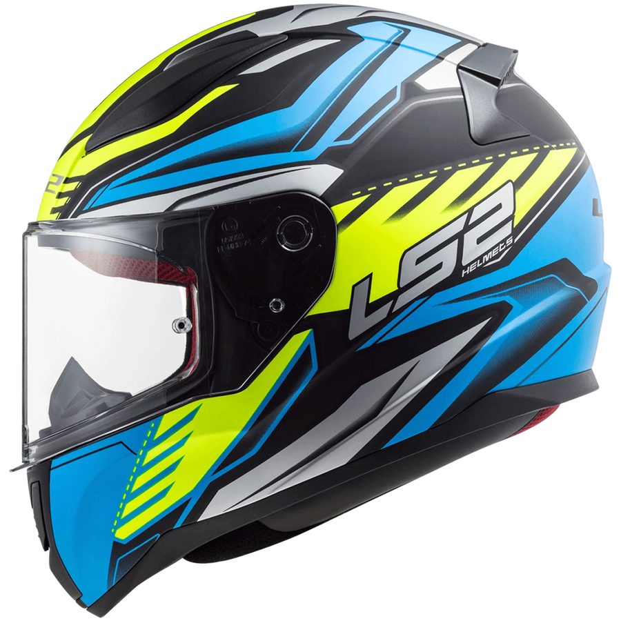Capacete LS2 FF353 Rapid Gale Fosco Amarelo Preto/Azul