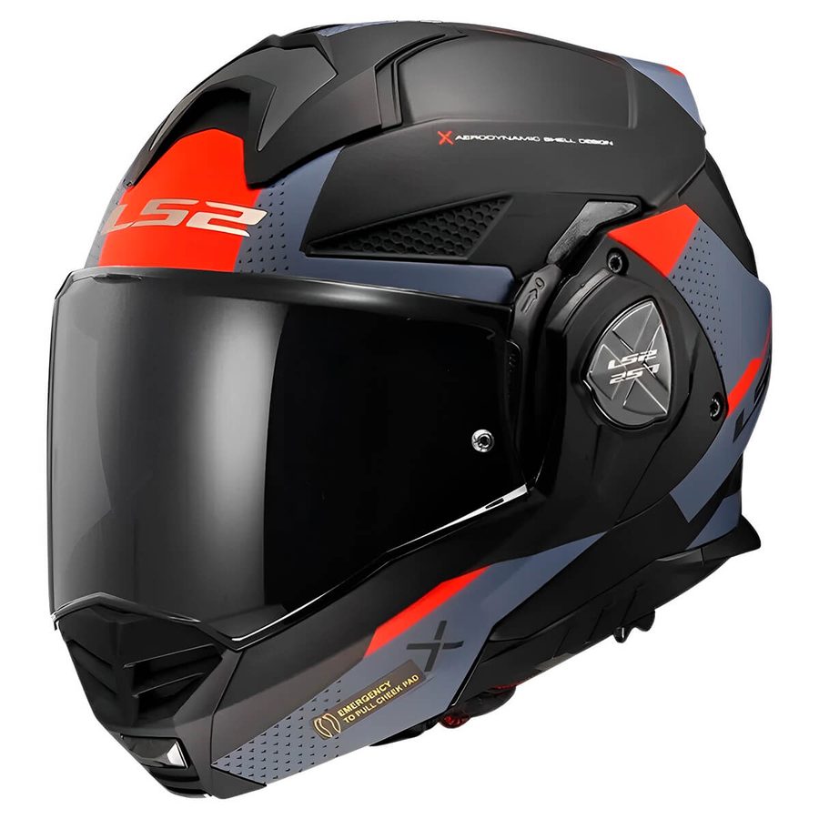 Capacete LS2 FF901 Advant X Oblivion Fosco Articulado/Robocop - Preto/Azul
