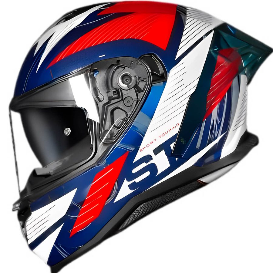 Capacete Norisk Strada 2 ST Branco/Azul/Vermelho