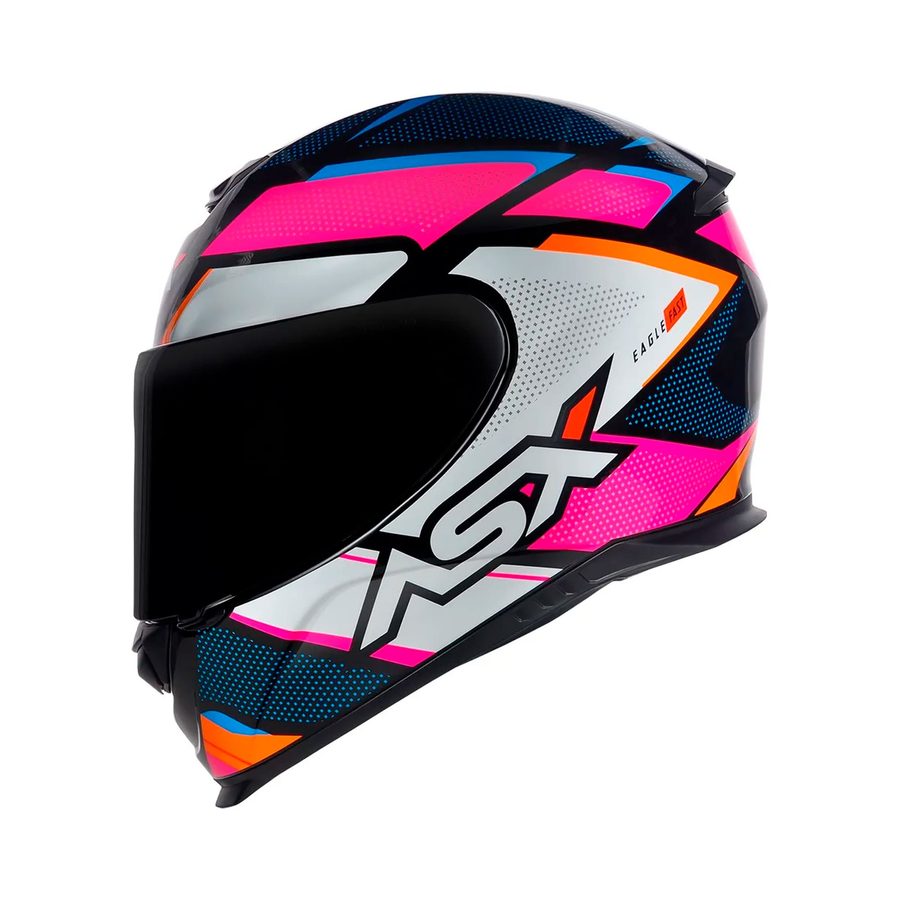 Capacete ASX Eagle Fast - Preto/Rosa/Branco