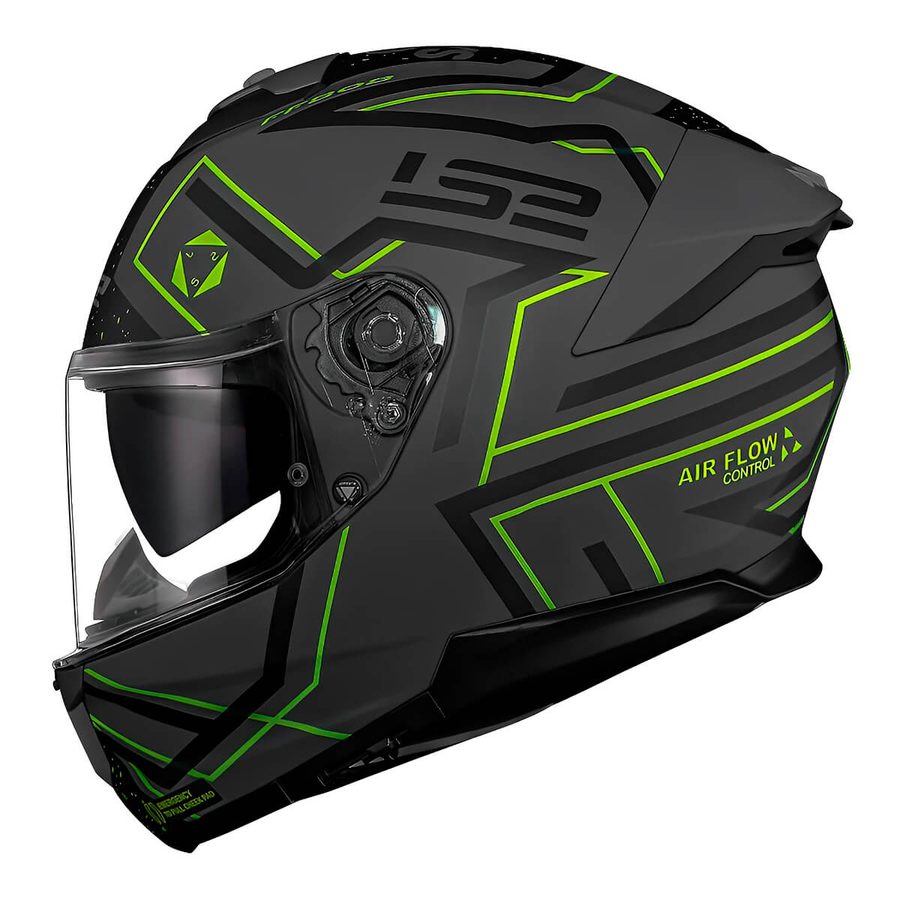 Capacete LS2 FF808 Stream 2 Maze Preto/Cinza