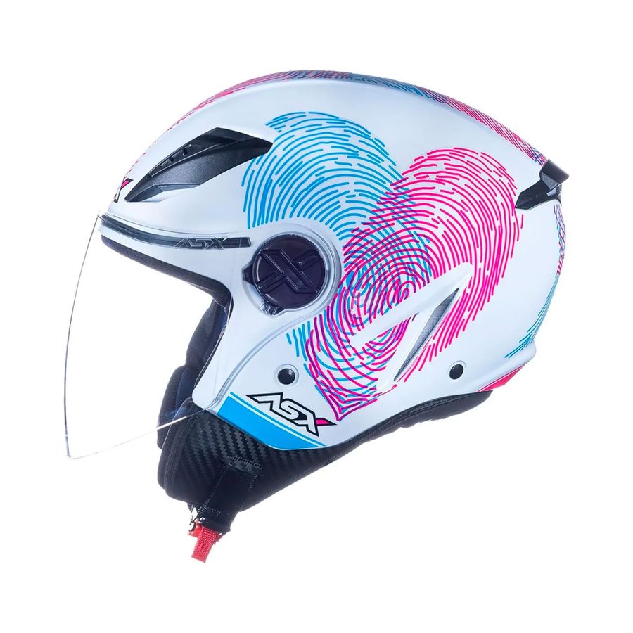 Capacete ASX City Air Passion - Branco/Azul/Rosa