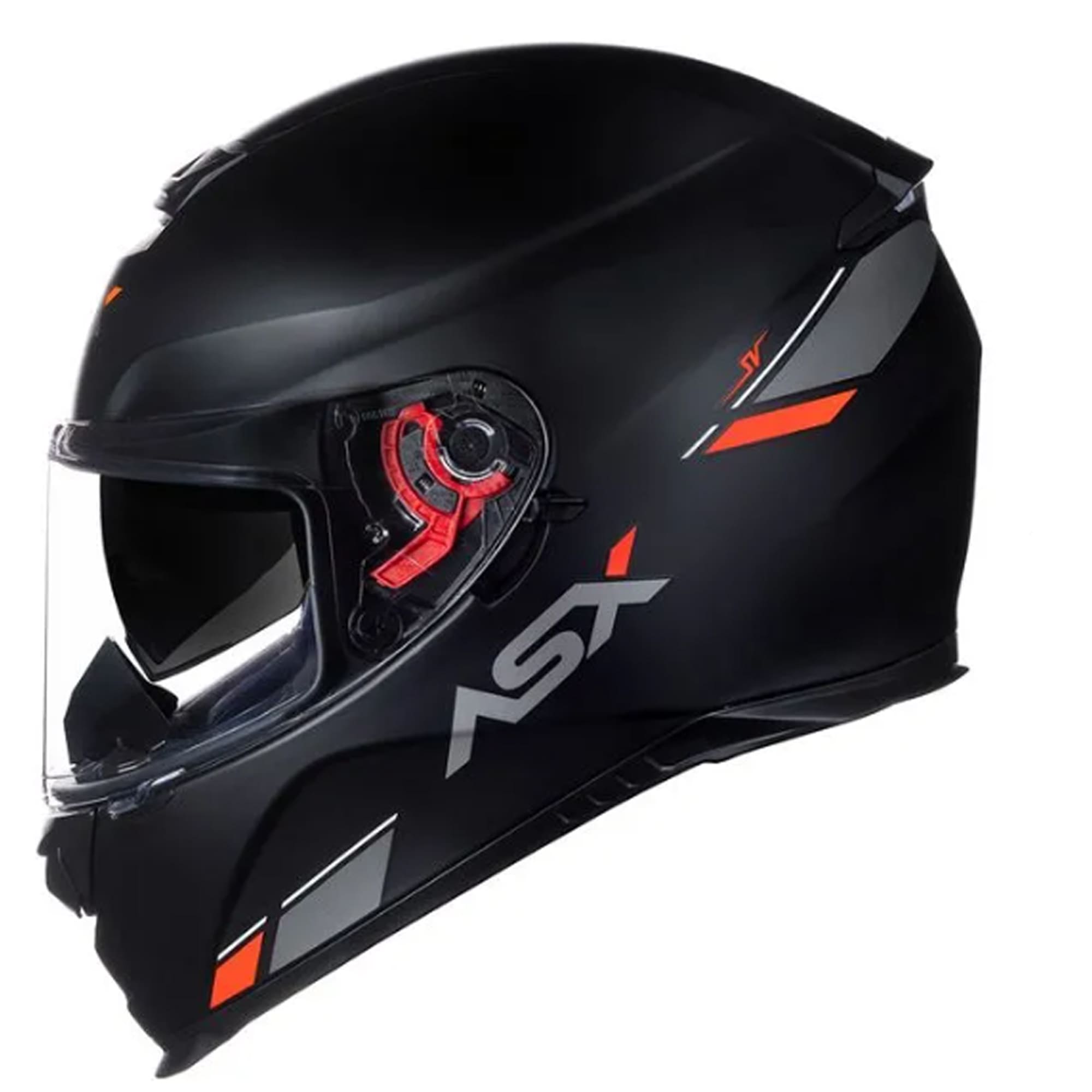 Capacete ASX Eagle SV Solid Fosco - Preto/Grafite/Vermelho