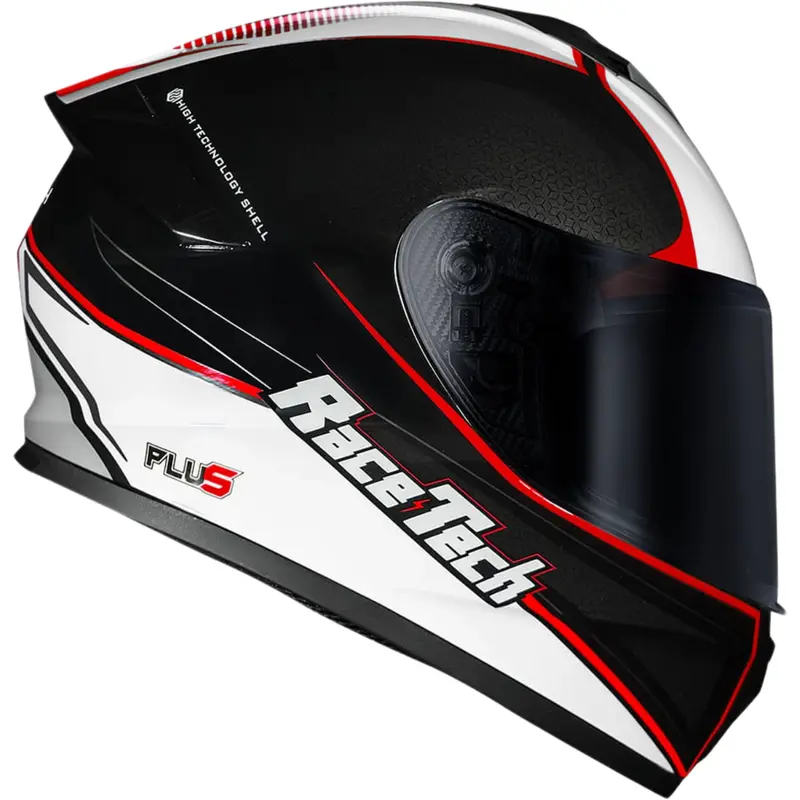 Capacete Race Tech Hit Plus - Preto/Branco