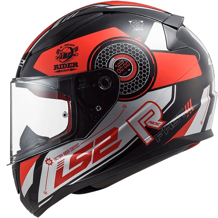 Capacete LS2 FF353 Rapid Stratus Cinza Preto/Vermelho