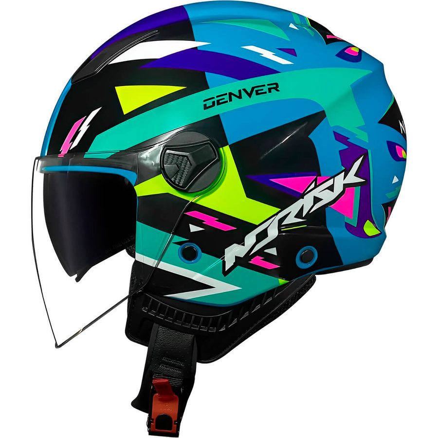 Capacete Norisk Orion SV Denver Preto/Azul/Verde