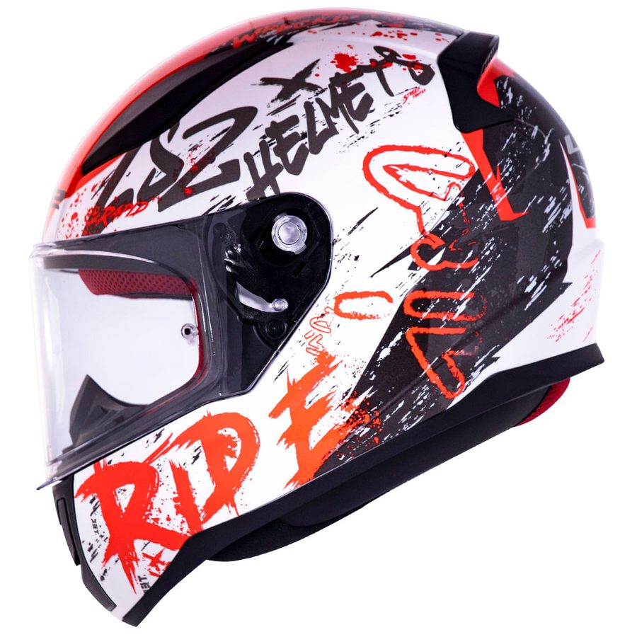Capacete LS2 FF353 Rapid Naughty Vermelho Branco