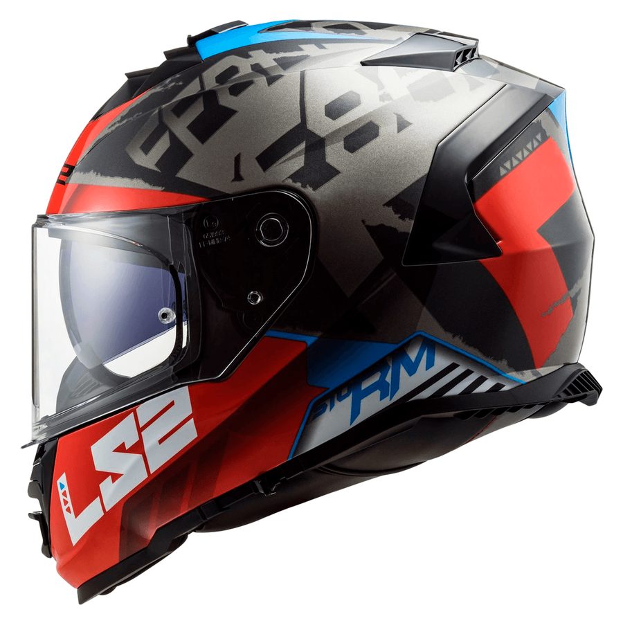 Capacete LS2 FF800 Storm Sprinter Titanium Preto/Vermelho