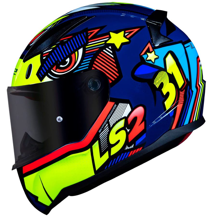Capacete LS2 FF353 Rapid Khan Amarelo Azul