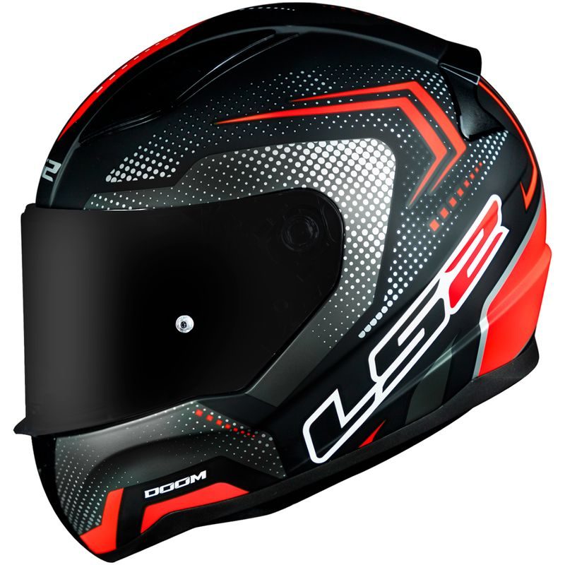 Capacete LS2 FF353 Rapid Doom Fosco Preto/Vermelho