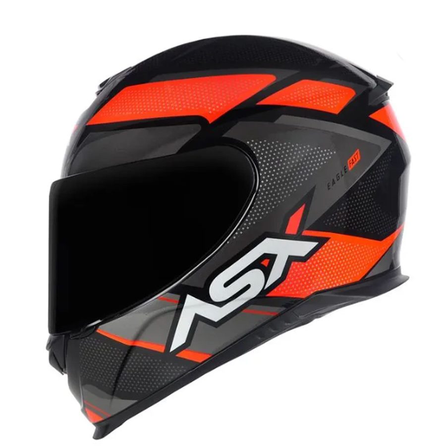 Capacete ASX Eagle Fast Brilho - Preto/Vermelho/Grafite