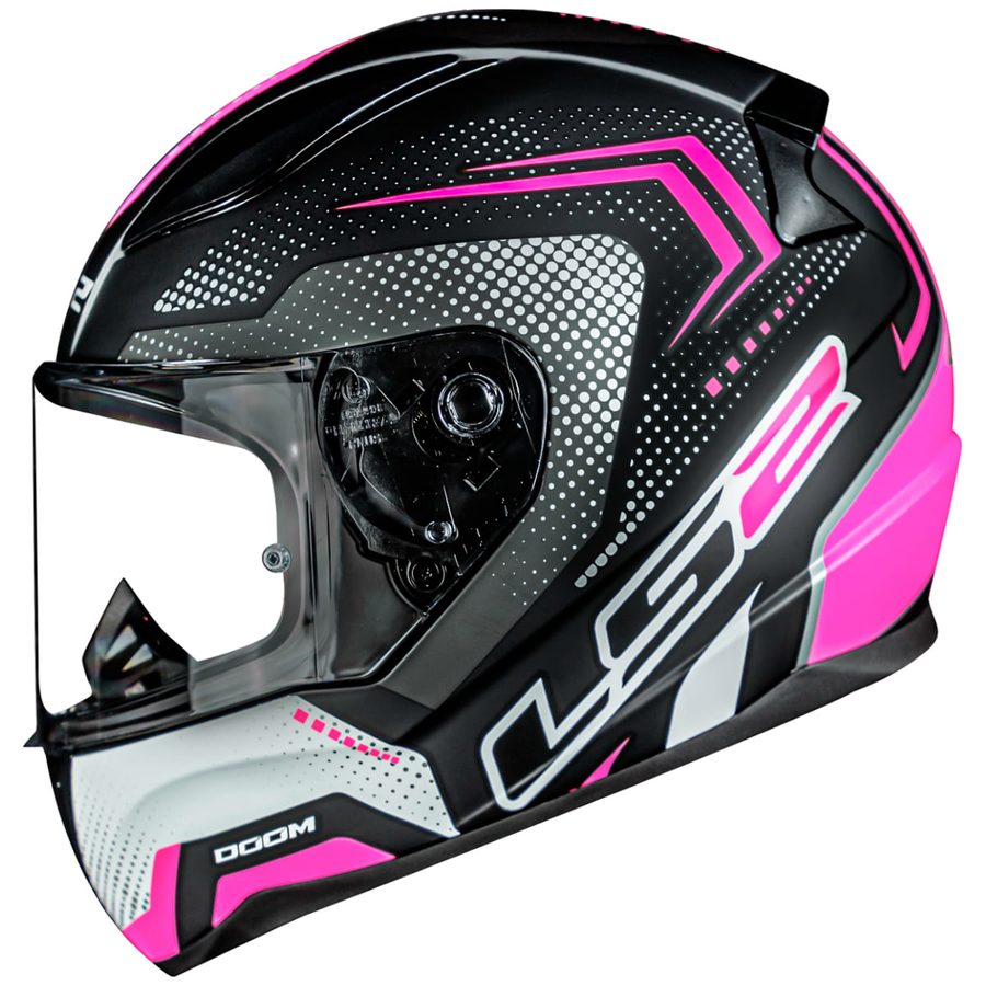 Capacete LS2 FF353 Rapid Doom Fosco Preto/Rosa
