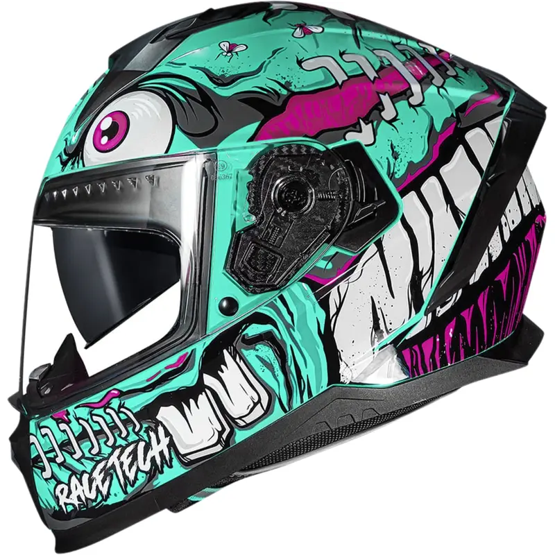 Capacete Race Tech Volt Croc - Azul Aqua/Roxo