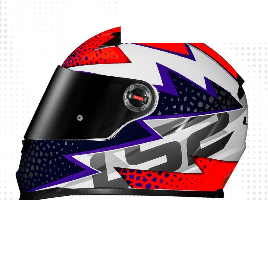 Capacete LS2 FF358 Speedy Branco/Roxo/Laranja