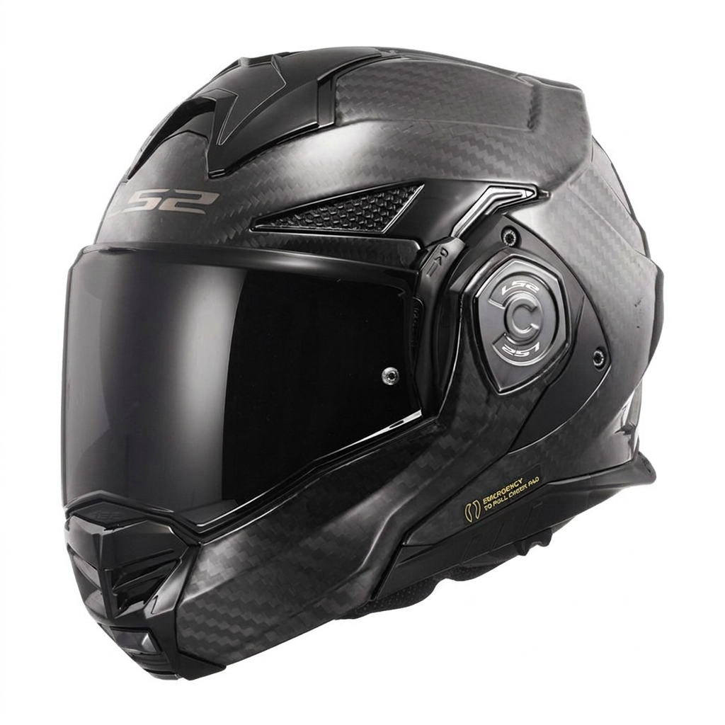 Capacete LS2 FF901 Advant X Carbon Articulado/Robocop - Preto