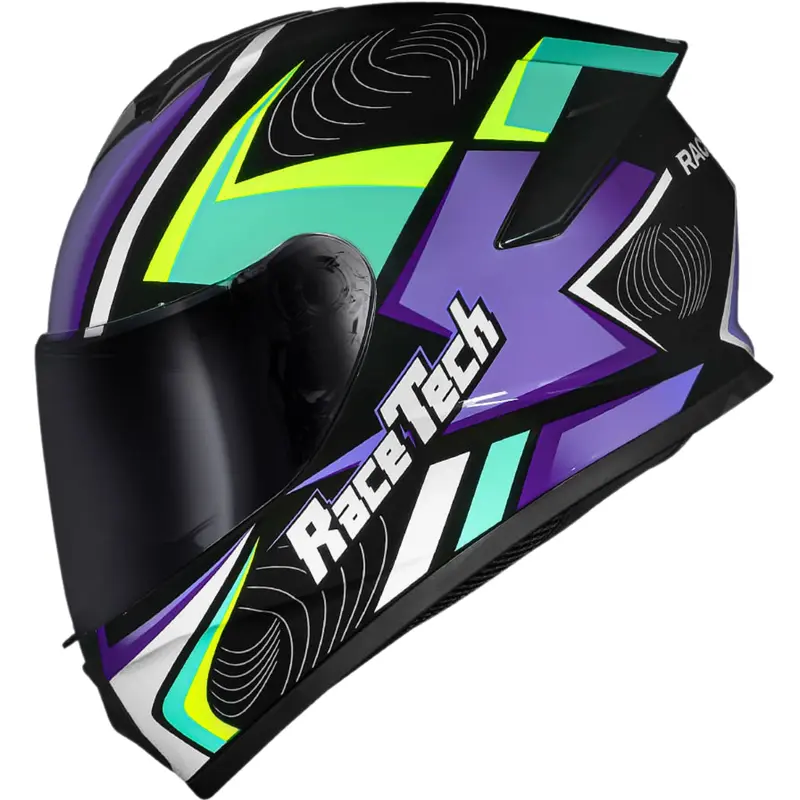 Capacete Race Tech Hit Draw - Preto/Roxo