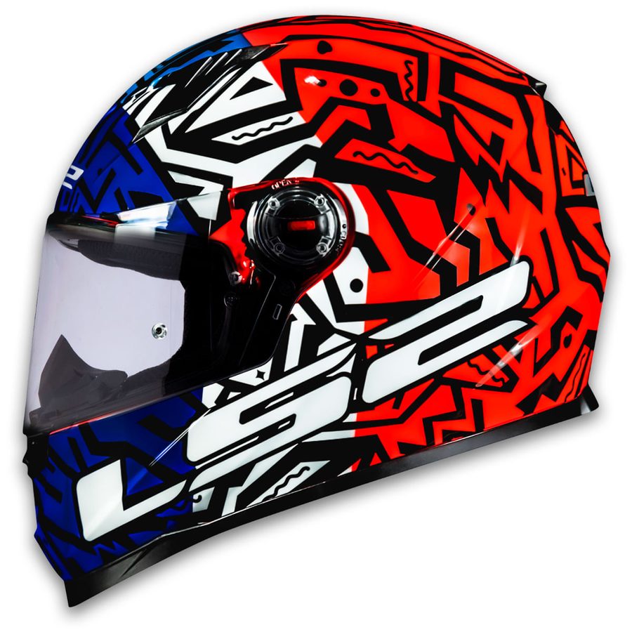 Capacete LS2 FF358 Memphis Laranja Azul