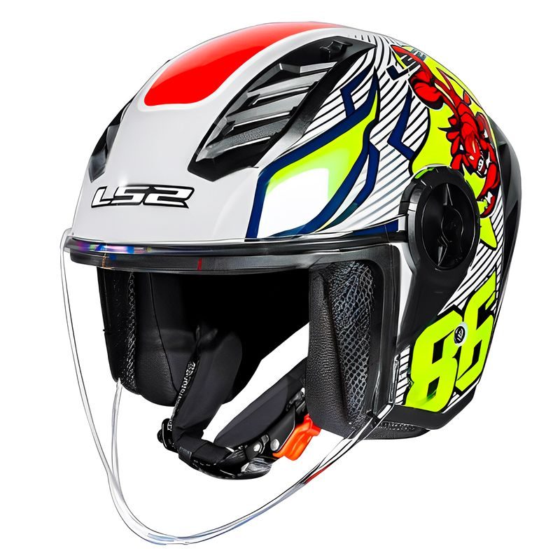 Capacete LS2 OF616 S Airflow 2 Sting Branco/Amarelo