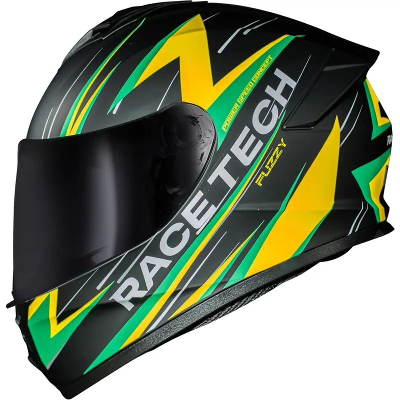 Capacete Race Tech Hit Fuzzy - Preto/Amarelo