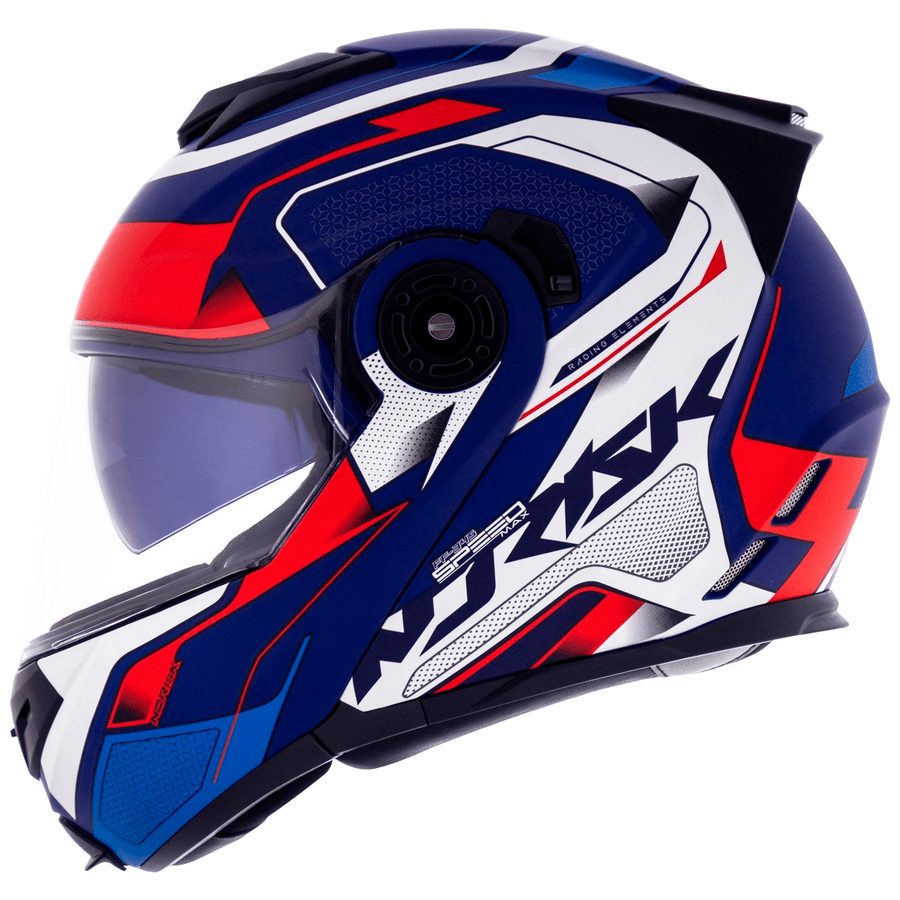 Capacete Norisk FF345 Speedmax Fosco Articulado/Robocop - Azul/Branco/Vermelho